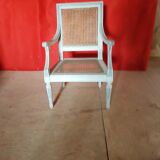 4 fauteuils italiens en bois et paille de Vienne