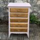 Commode vintage pieds compas rose poudré 1950