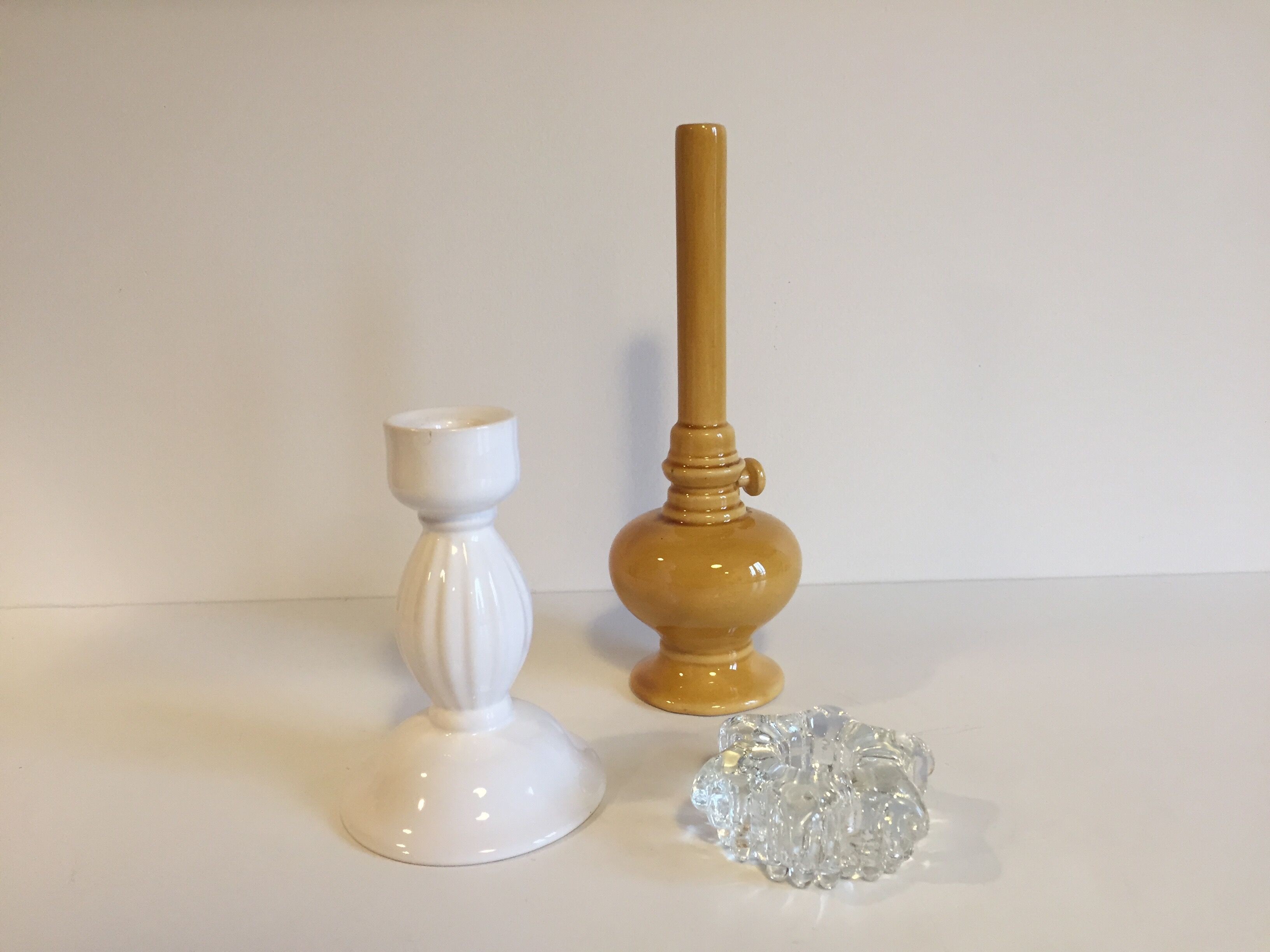 Ensemble de 3 bougeoirs vintage