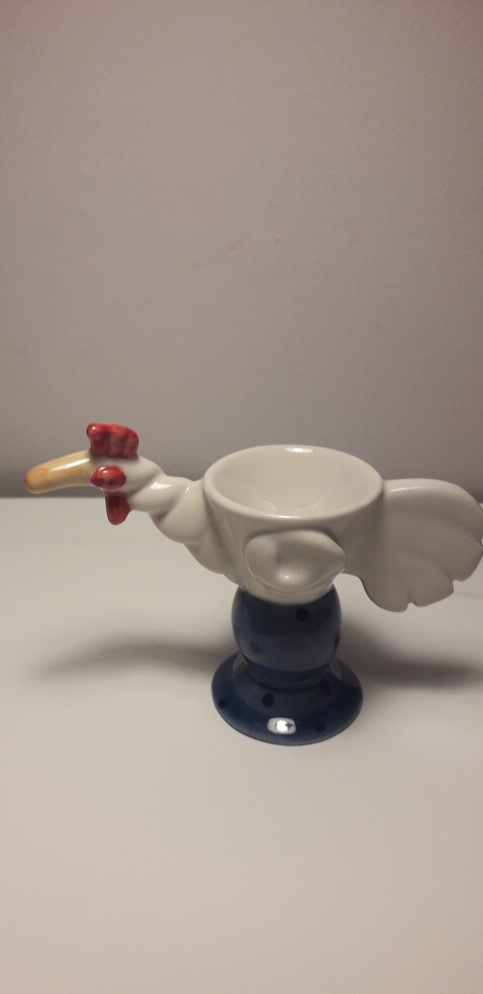 Set of 2 original porcelain shells in the shape of a bird
