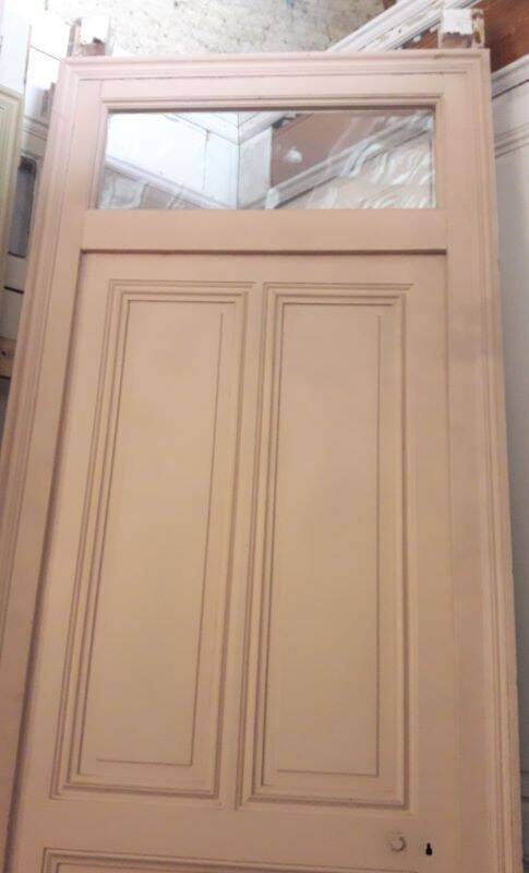 Haussmannian door 83x220 with old glazed transom frame 102x300 chassis