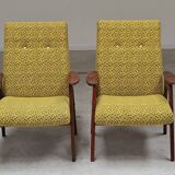Paire de fauteuils Jaune par Jaroslav Smidek pour Ton (Thonet) Expo 58