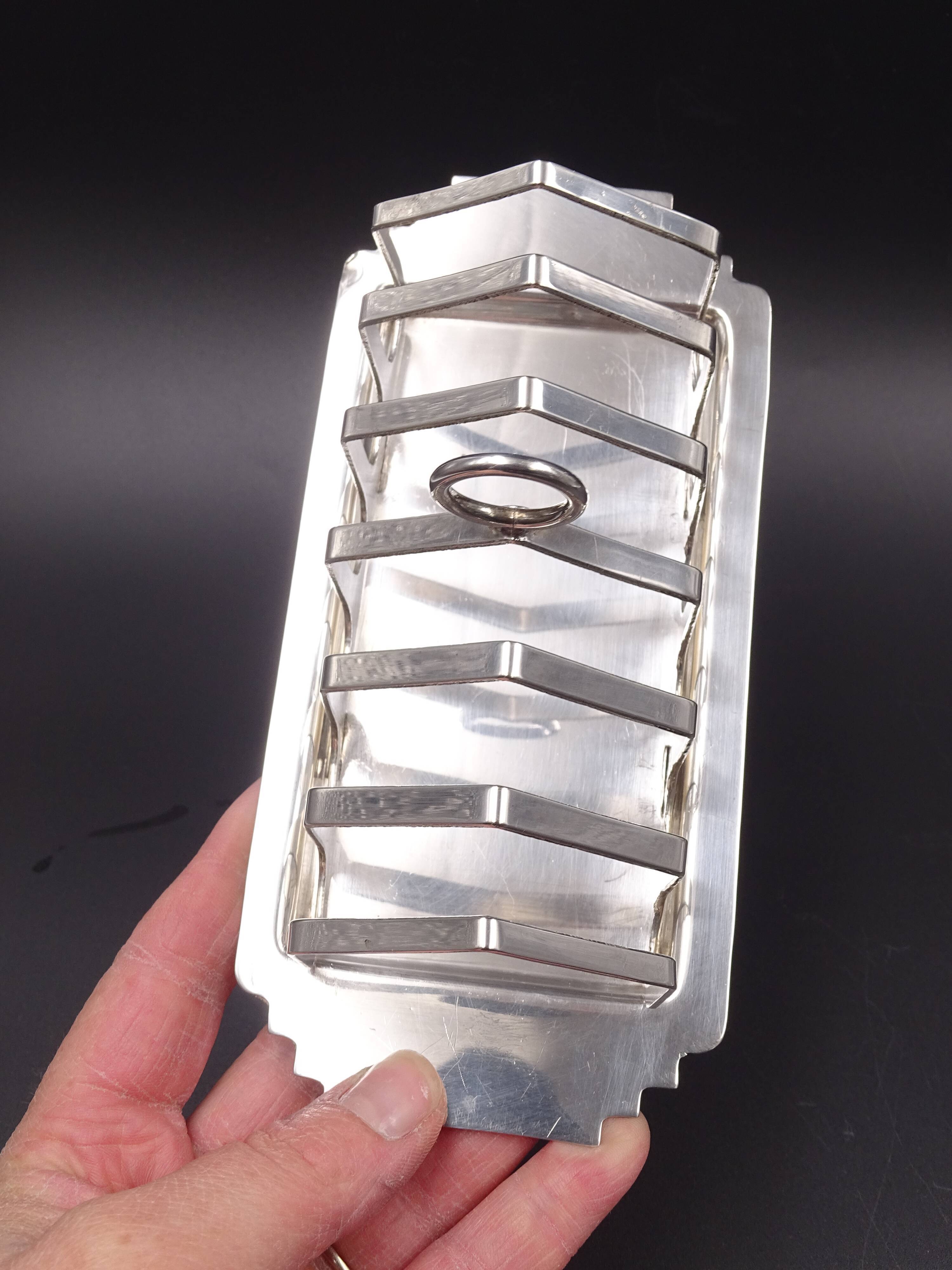 Silver metal toast holder, circa 1940 - good condition