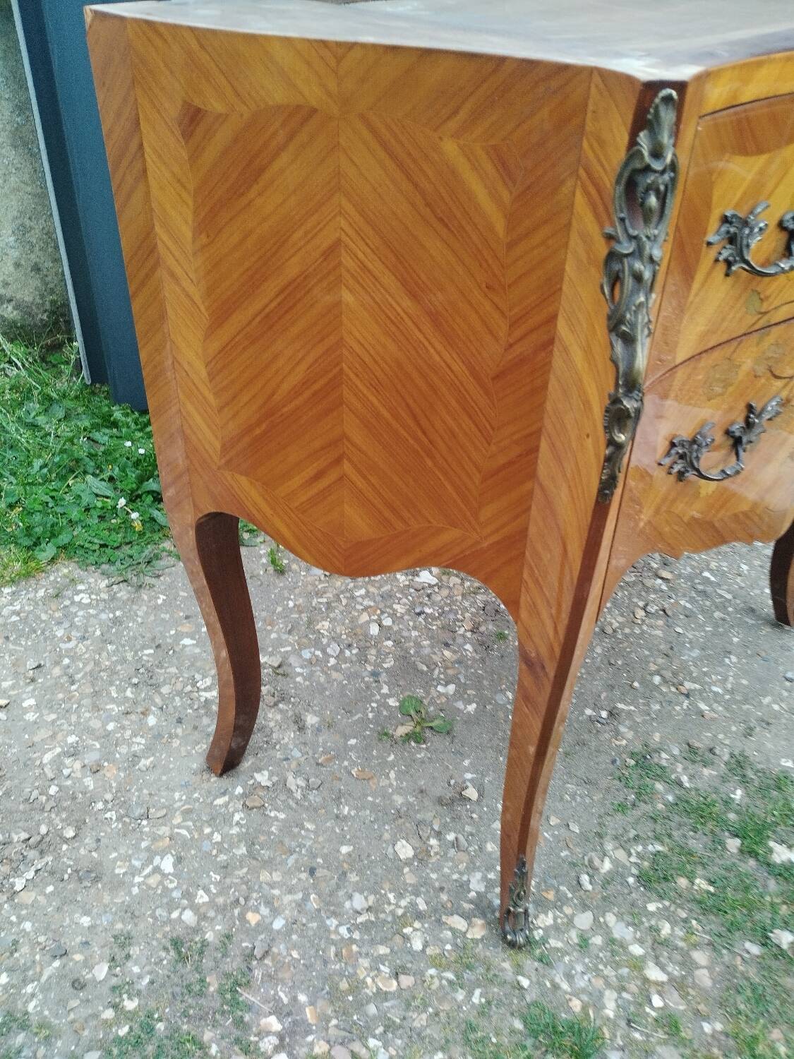 Antique Louis xvi style chest of drawers with marble top