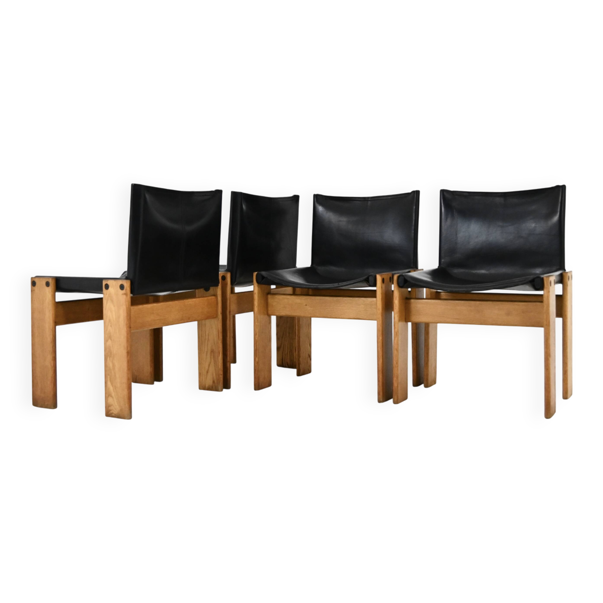 Monk dining chairs by Afra & Tobia Scarpa for Molteni, 1970s