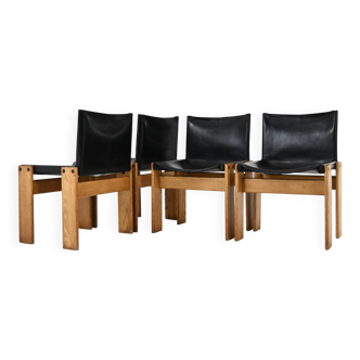 Monk dining chairs by Afra & Tobia Scarpa for Molteni, 1970s