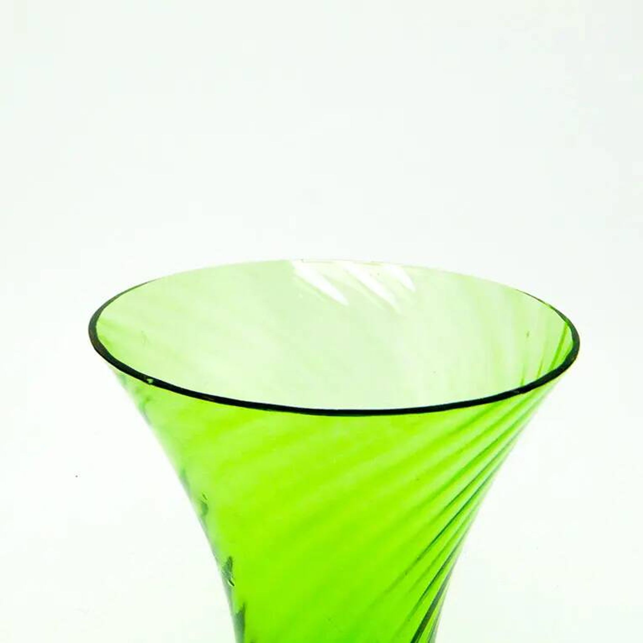 Postmodern vase, green glass, Huta Hortensja, Poland, 1970s