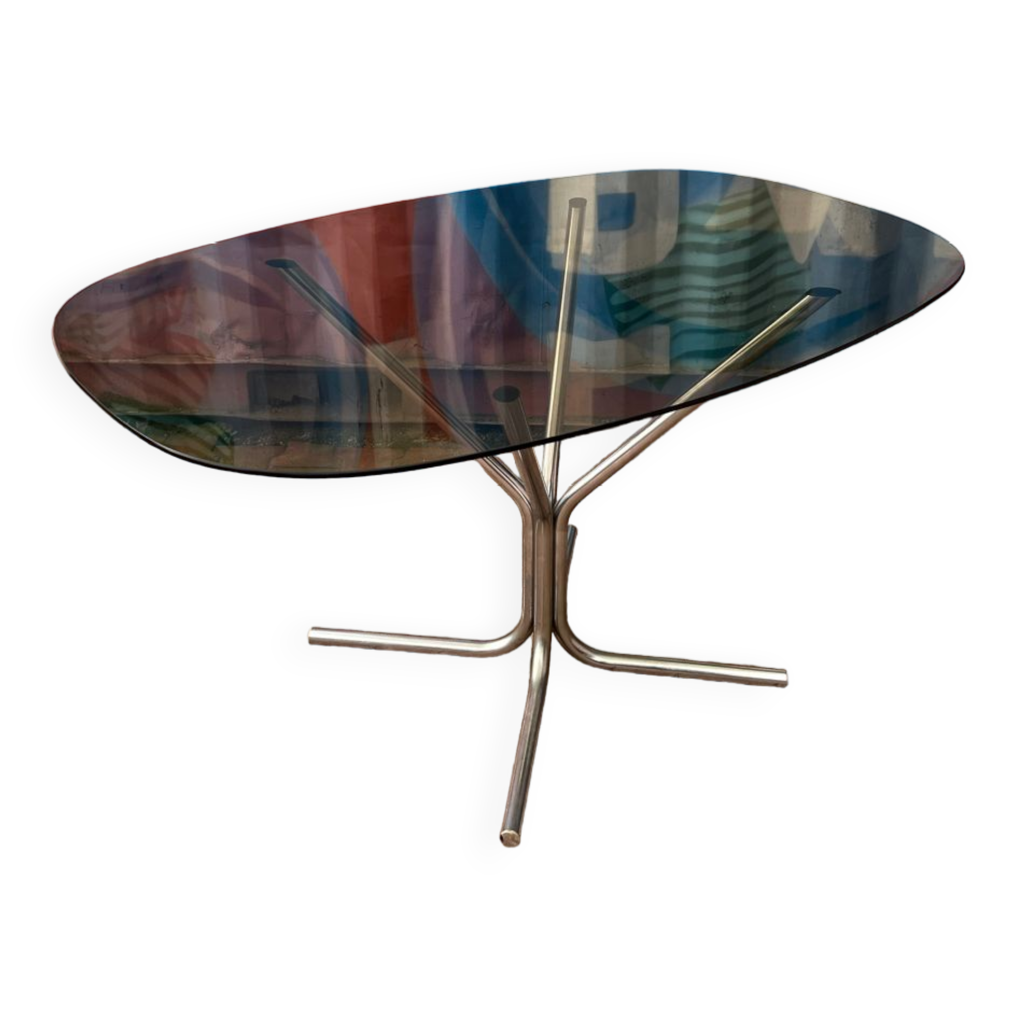 Vintage smoked glass table