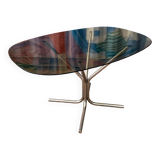 Table verre fumée vintage