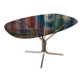 Table verre fumée vintage