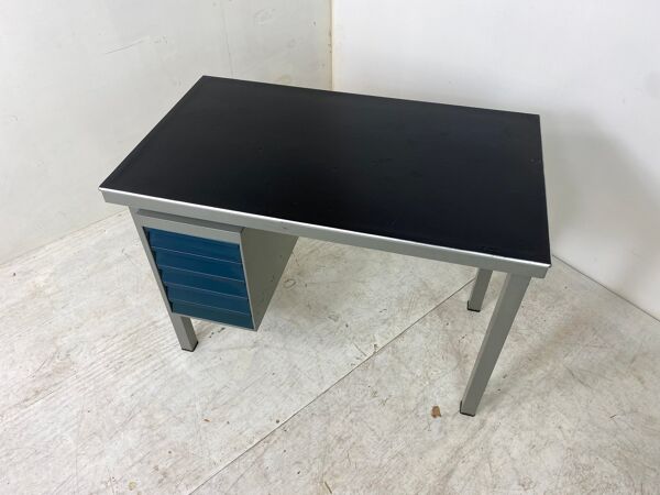 Bureau industriel en métal et linoléum de Gispen des années 1950
