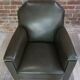 Art Deco club armchair in skai and wood