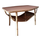 Table basse rotin vintage