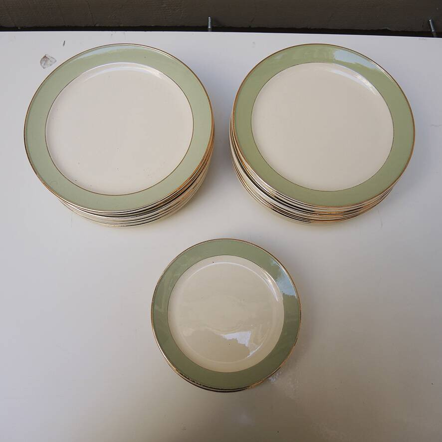 5 Antique Villeroy & Boch Celadon Dessert Plates