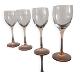 4 verres à vin blanc Luminarc pied rose