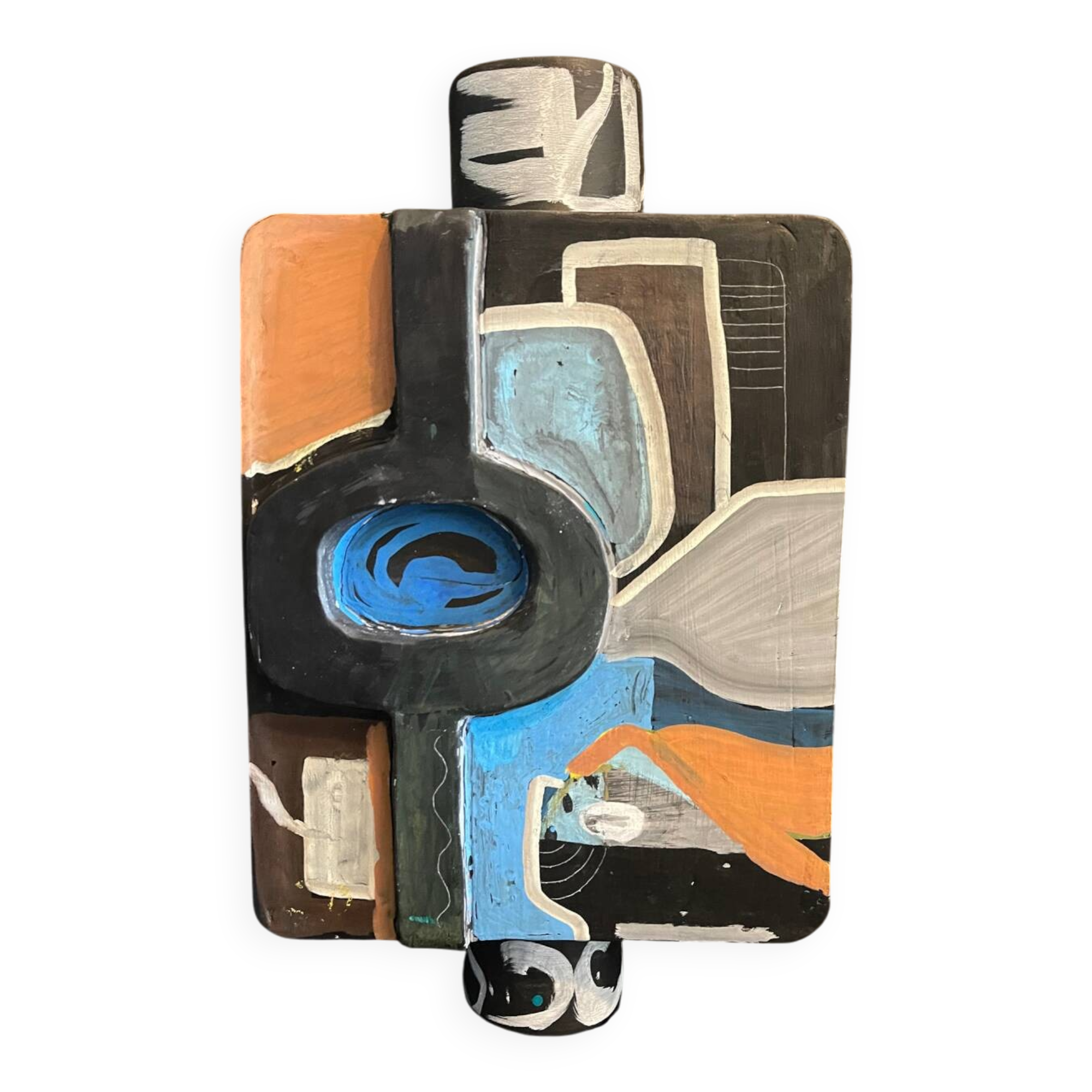 Painted Ceramic Sculpture by Olisch