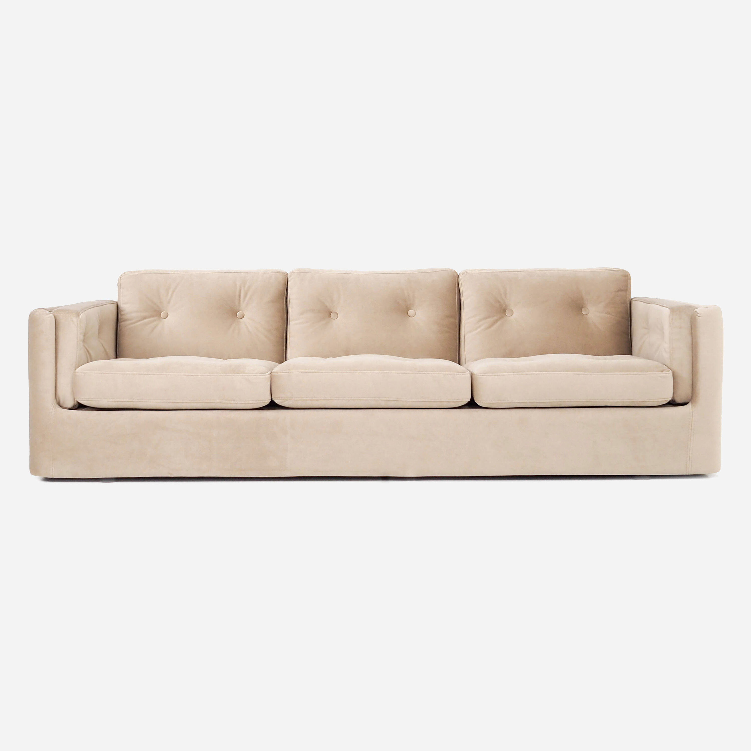Canapé bergen beige velour, design scandinave