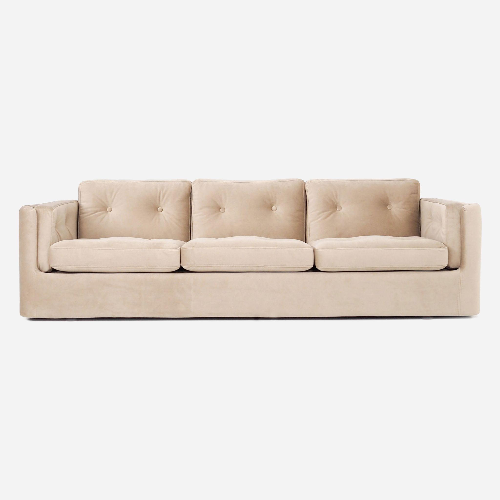 Canapé bergen beige velour, design scandinave