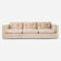 Canapé bergen beige velour, design scandinave