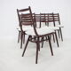 Set de 6 hêtres « Boomerang » chaise de salle à manger, Tchécoslovaquie