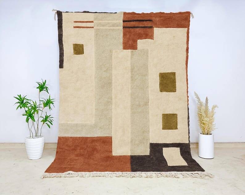 Handmade traditional Moroccan wool rug size 200 x 300 cm