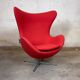 Egg Lounge Chair Fritz Hansen Fabric Arne Jacobsen – Red – Designer chair,