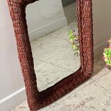 Vintage rattan wall mirror