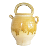 Yellow glazed gargoulette, Provençal jug pitcher
