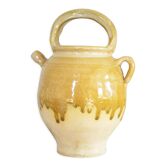 Yellow glazed gargoulette, Provençal jug pitcher
