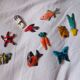 Set of 10 ceramics animals, fish, butterfly