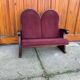 Vintage Art Deco Loveseat with Burgundy Upholstery, 1970