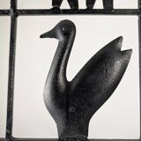 Animal Screen Att. Atelier Marolles and Jean Touret in Wrought Iron 1950s