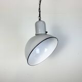 Industrial Grey Enamel Factory Pendant Lamp, 1960s