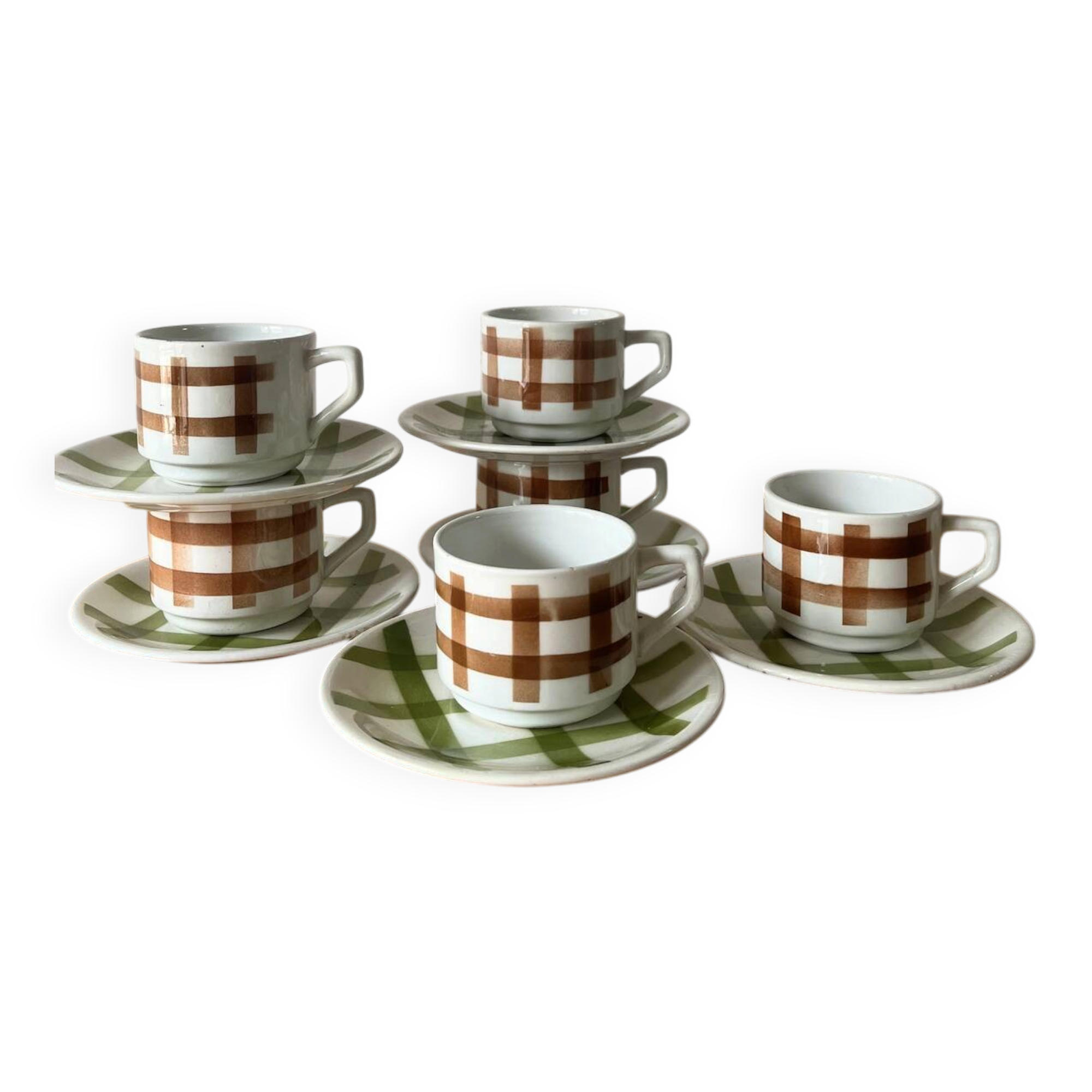 6 Scottish coffee or tea cups Moulin des Loups