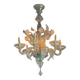 Venetian chandelier in colorless Murano glass, 6 light arms, circa 1940