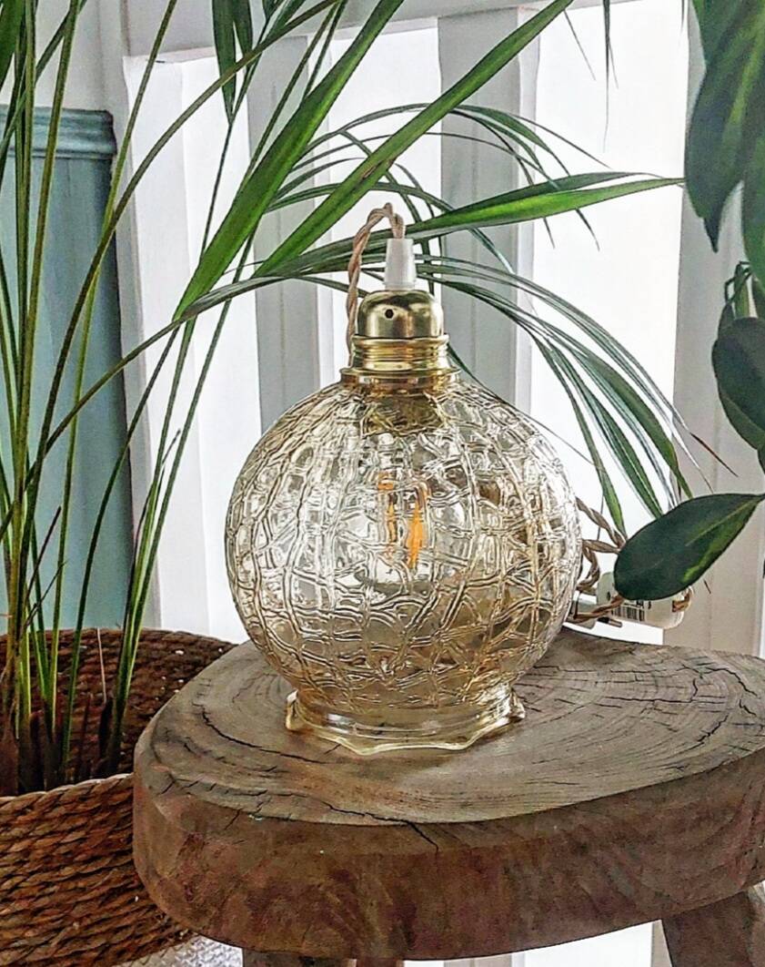 Vintage amber walking lamp