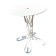 Eiffel garden table from the 19th century in wrought iron – round white top Ø 60 cm