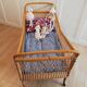 Vintage rattan baby bed