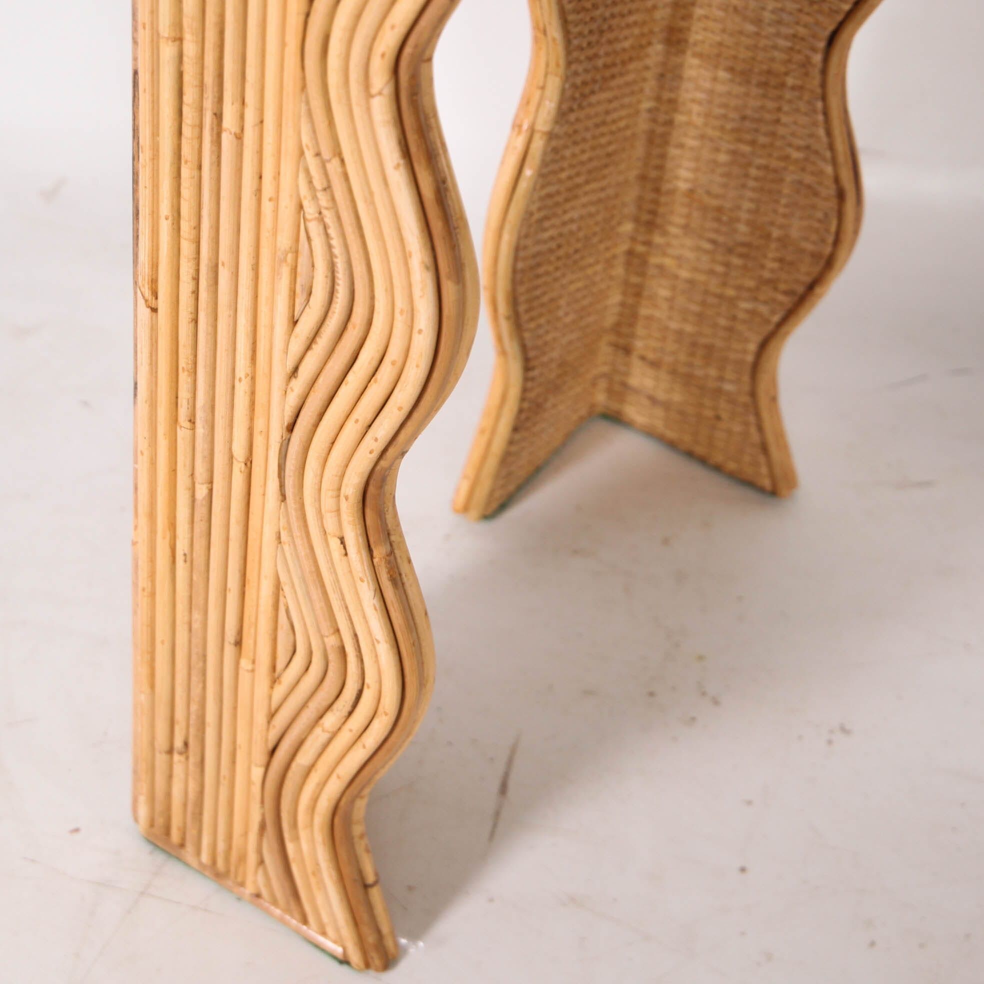 Console « vagues » en rotin