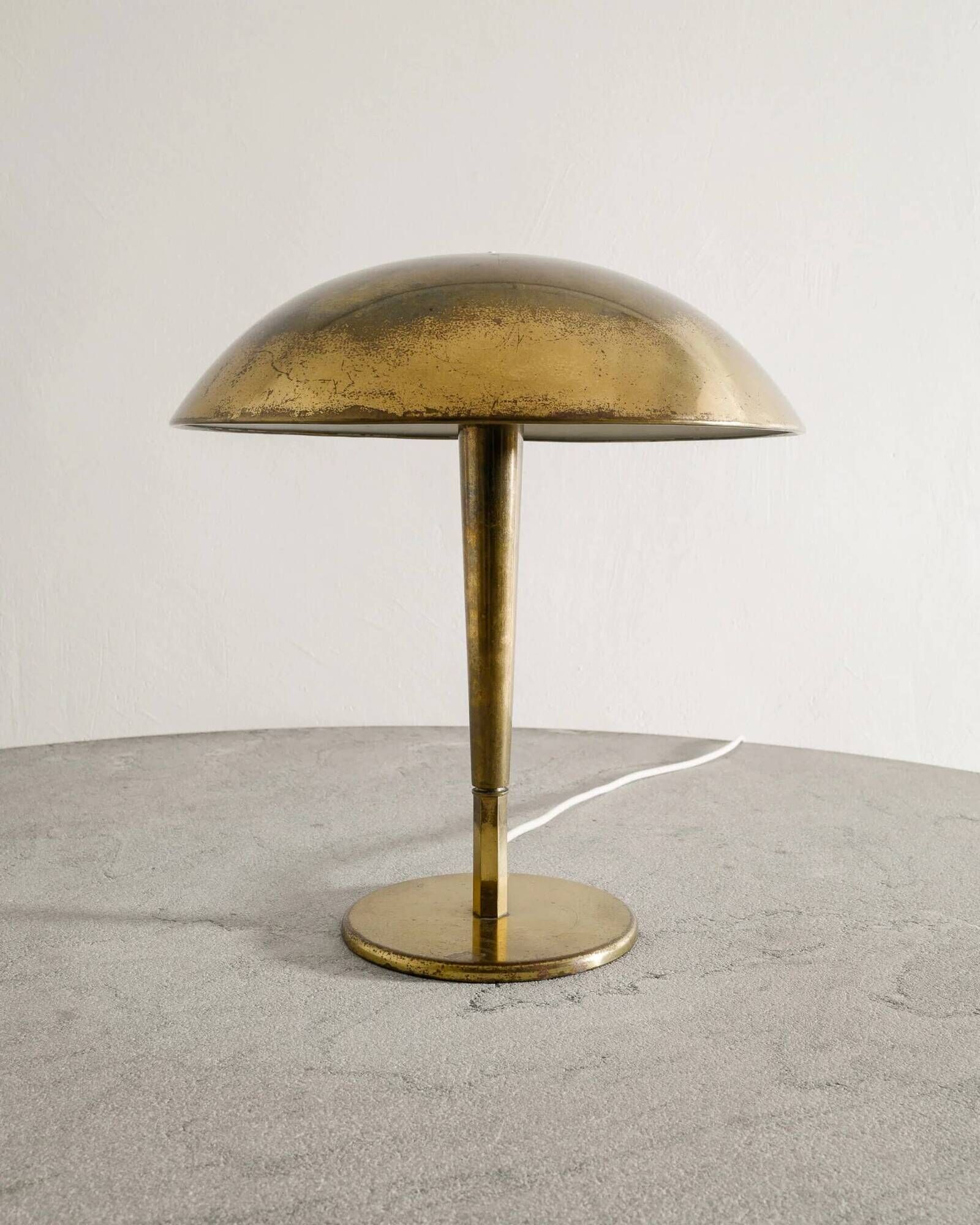 Vintage Finnish "5061" Brass Table Lamp by Paavo Tynell for Taito, 1940s