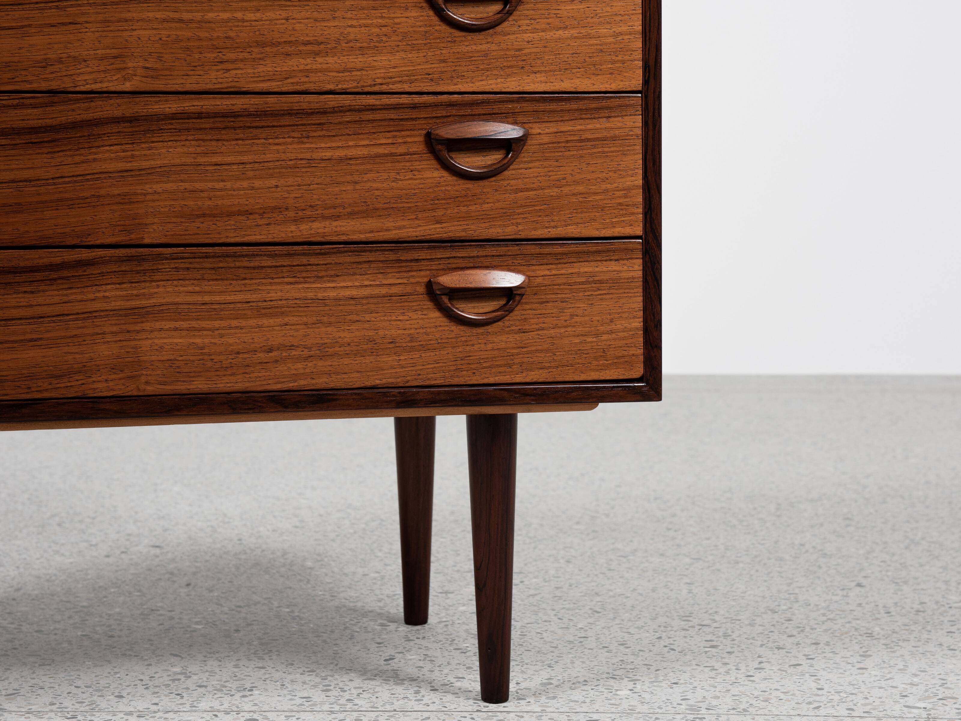 Danish chest of drawers from the 1950s with 4 drawers in rosewood by Kai Kristiansen for FM.