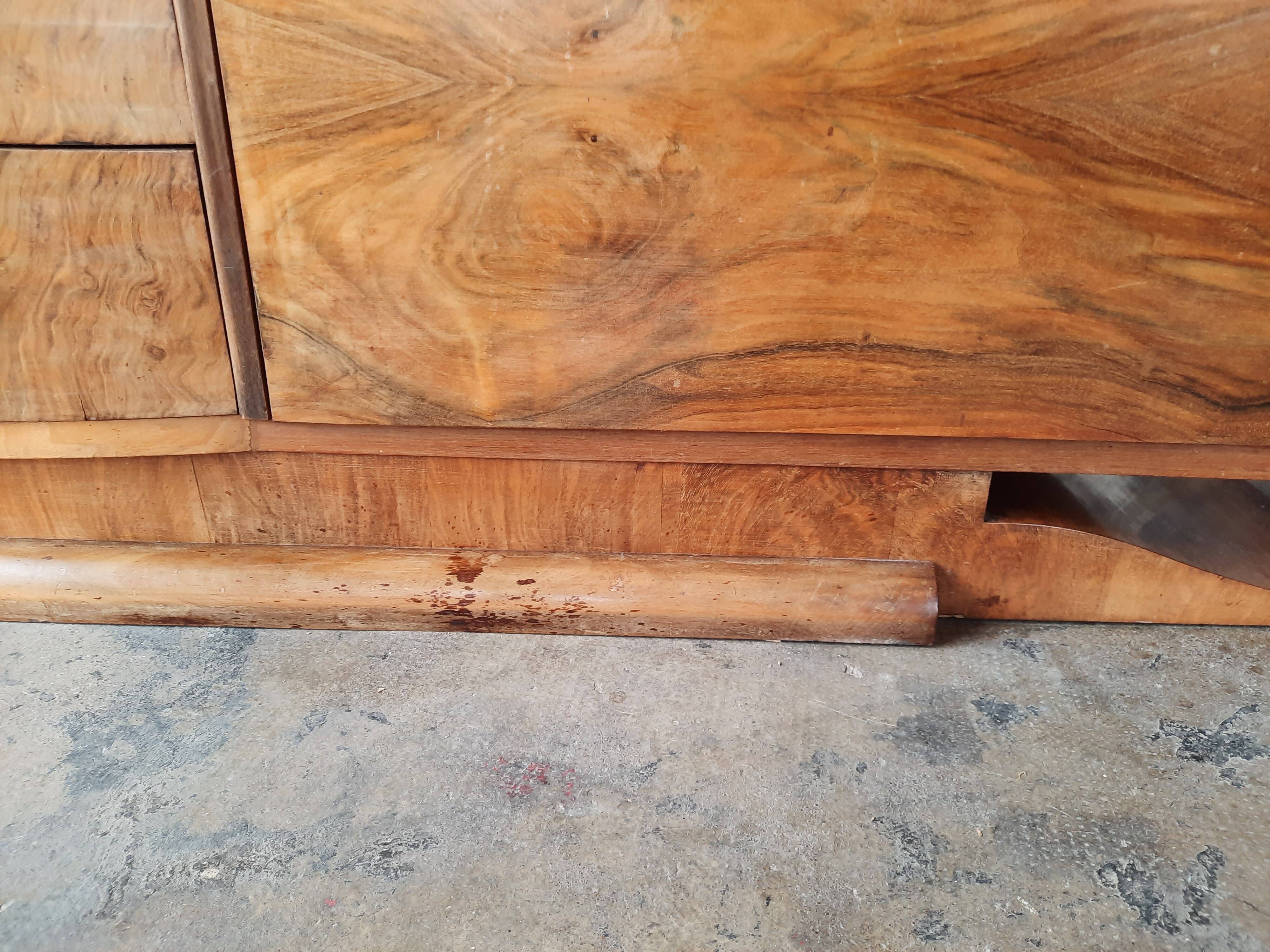 Art deco walnut sideboard
