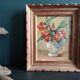Aquarelle vintage de fleurs, signée Griggs