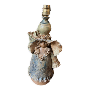 Pied de lampe zoomorphe en grès