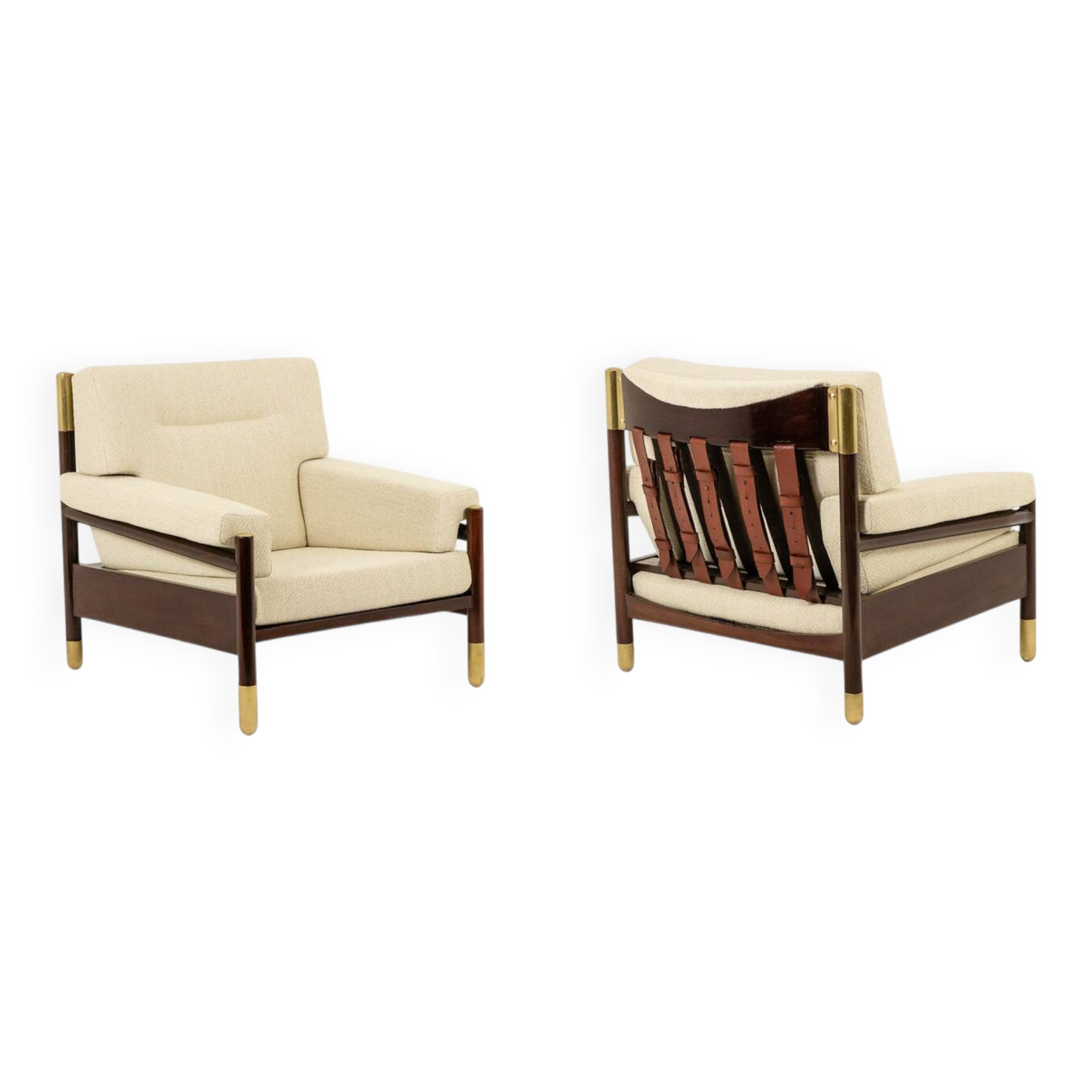 Paire de fauteuils « Sella » en palissandre par Carlo di Carli, années 1960