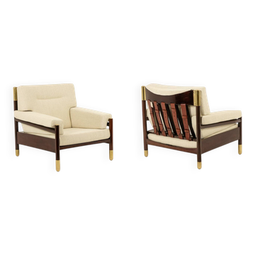 Carlo di Carli. Pair of "Sella" armchairs in rosewood. 1960s.