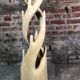 Brutalist coat rack carved in Suar WOOD HT 193 cm