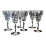 Val St Lambert, 6 large crystal glasses, Goethe model