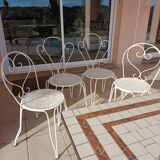 Garden furniture year 50 in white wrought iron