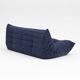 Togo three-seater sofa in dark blue boucle by Michel Ducaroy for Ligne Roset